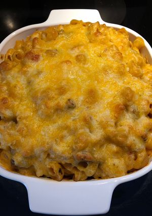 A picture of Spicy Cheesy Beef Pasta.