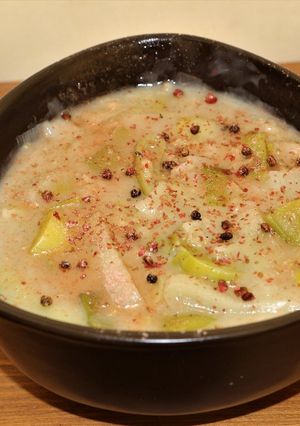 Une photo de Soupe de poireaux aux flocons d'avoine