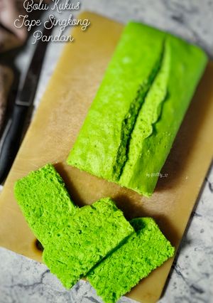 Foto resep Bolu Kukus Tape Singkong Pandan (irit 1 telur)