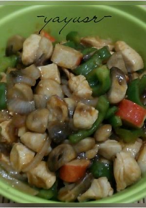 Foto resep Cah ayam jamur with stick crab