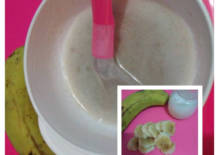 Resep masakan Mpasi Pure pisang Ambon + Asi 60ml | Resep Membuat Mpasi Pure pisang Ambon + Asi 60ml Yang Enak Banget
