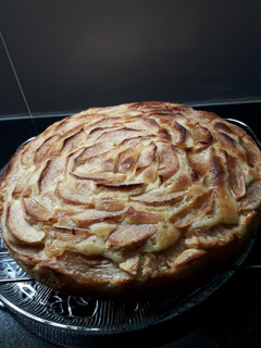Una foto de Torta de manzana y yogur