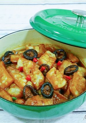 油燜苦瓜香菇（全素） 的食譜成品照片