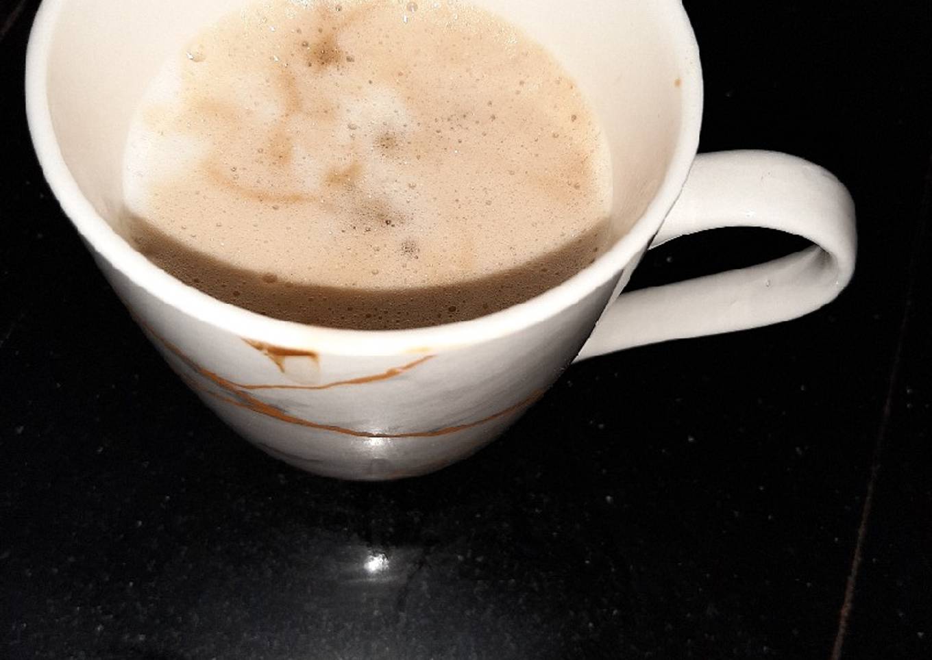 Creamy frothy coffee