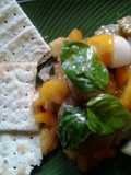 Berenjenas al escabeche con tomates y cebollitas