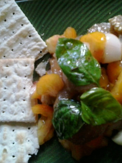 Una foto de Berenjenas al escabeche con tomates y cebollitas
