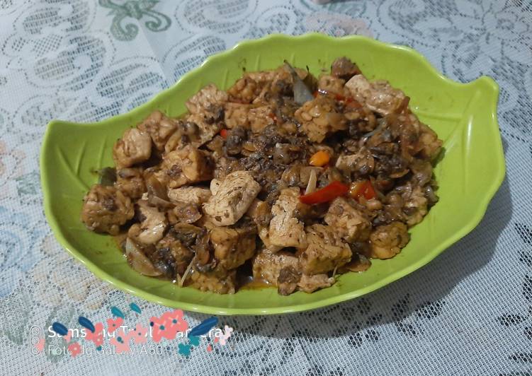 Tumis kerang tahu tempe