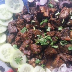 Spicy mutton kaleji A picture of Spicy mutton kaleji.