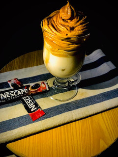A picture of Dalgona coffee.