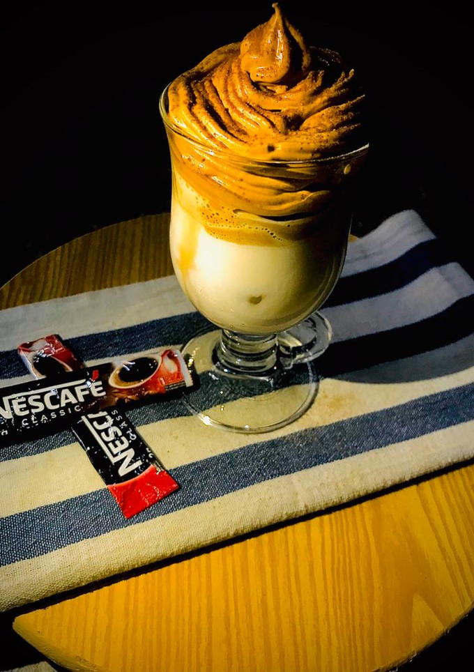 A picture of Dalgona coffee.