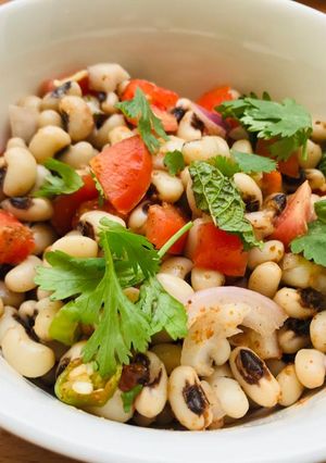A picture of Chatpati Black Eyed Peas (Lobia) Chaat.