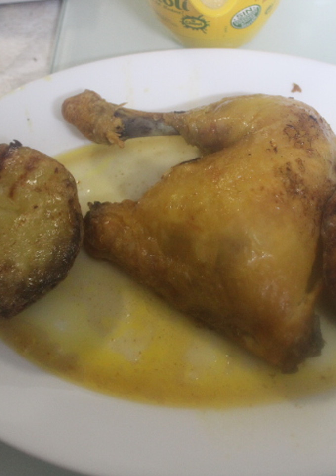 Una foto de Pollo asado con horno roto