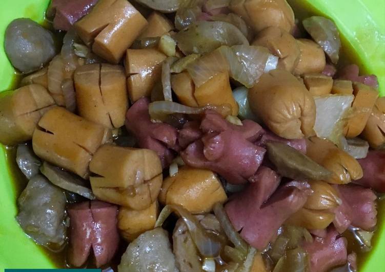 Resep Sosis&amp;bakso saos tiram yang Bikin Ngiler