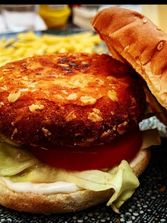 Una foto de Burger de pollo casera