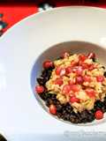 Tartare di Cernia con Melograno su Riso Venere