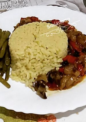Une photo de Sauté d'aubergines et haricots verts