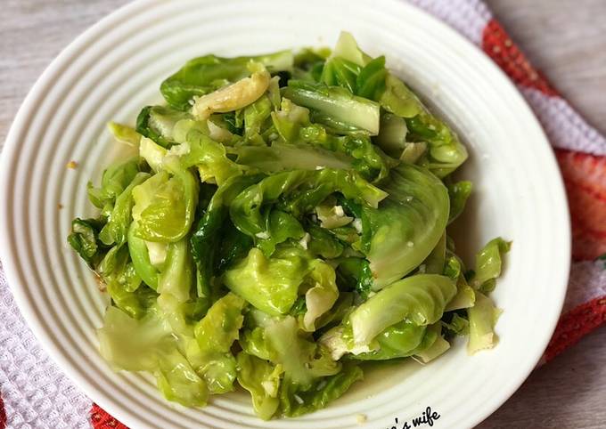 Cara Gampang Membuat Baby kol tumis bawang putih jahe geprek Anti Gagal