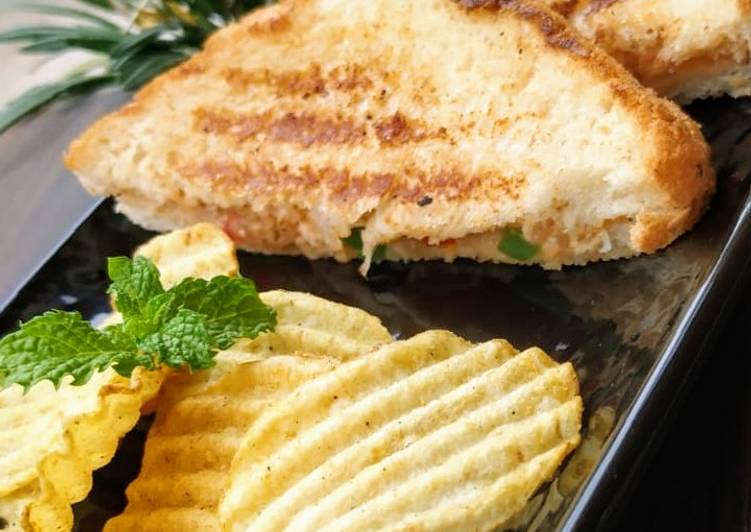 Recipe of Award-winning Grilled Paneer Cheesy Veg Sandwich