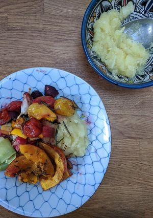 Una foto de 'Mashed Potato' squash