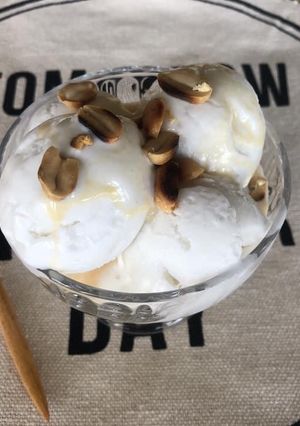 A picture of 🧑🏽🍳🧑🏼🍳 Easy Homemade Thai Coconut Ice Cream Recipe • Eggless Ice Cream |ThaiChef food.