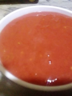 A picture of Homemade tomato puree.