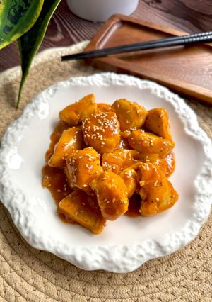 Una foto de Pechuga de pollo con naranja
