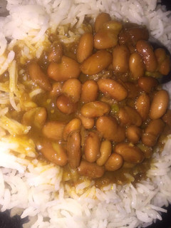 A picture of Rajma chawl (rice).