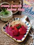Creamy Beetroot Sauce Seafood Pasta
