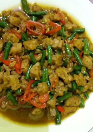 Foto resep Tumis kacang panjang dan tempe