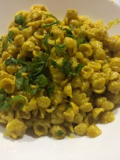 صورة لوصفة باستا بالكارى والجبنة 😋