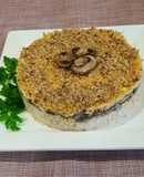 Салат з куркою, грибами та волоськими горіхами