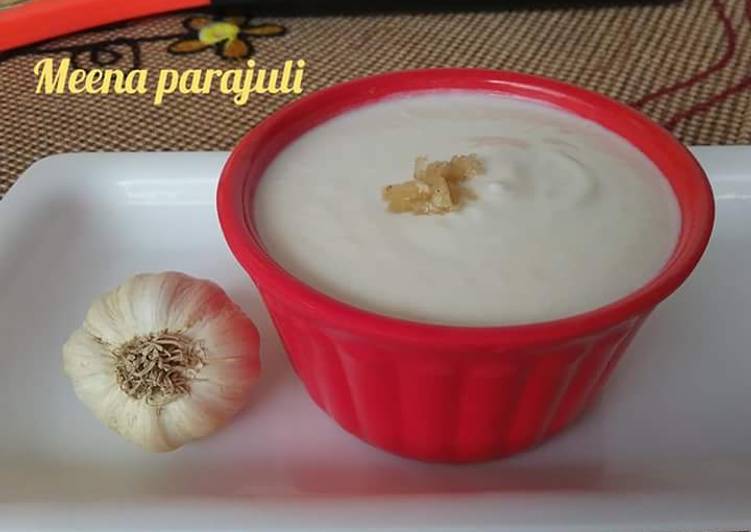 Recipe of Homemade Garlic raita perfect combo with biryani