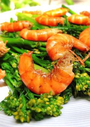 Hình của món Bông Cải Vàng Xào Tôm.