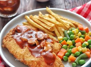 Foto resep Crispy Tilapia Steak with Mushroom Sauce 🍄