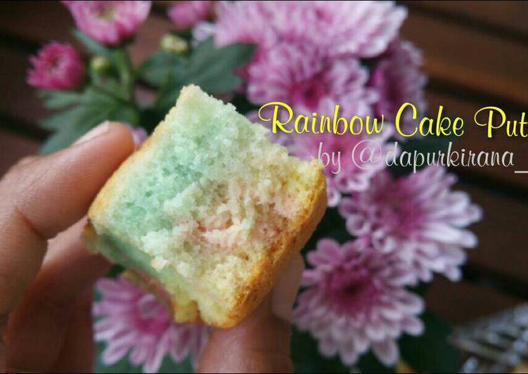 Resep Rainbow Cake Putel (No SP,No BP,No BS) (tutorial) Anti Gagal