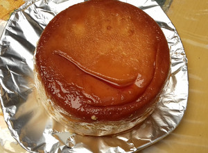 Una foto de Flan tres leches con queso crema