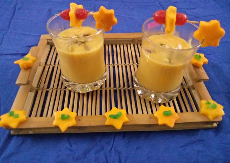 Recipe of Homemade Mango Lassi A traditional refreshing mango lassi which is a perfect summer cooler to beat the heat