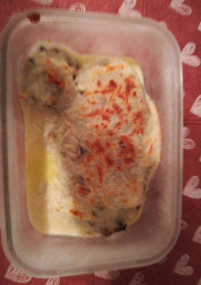 Una foto de Berenjenas rellenas de champiñón portobello y jamón