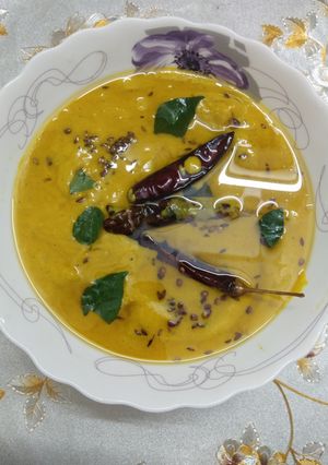 A picture of Gujrati kadhi recipe.