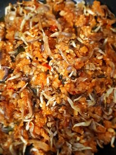 Hình của món Hoa chuối chiên.