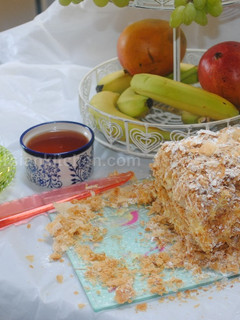 A picture of Napoleon cake#familyfriendly.