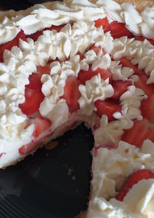 Une photo de Tarte à la fraise mascarpone légère
