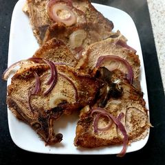 A picture of My Cajun Spiced Roasted Pork Chops 😘 #Mainmeal.