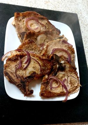 A picture of My Cajun Spiced Roasted Pork Chops 😘 #Mainmeal.