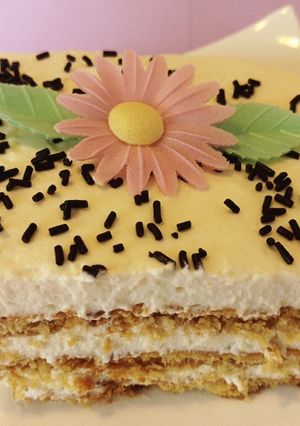 Una foto de Pastel de galletas y nata