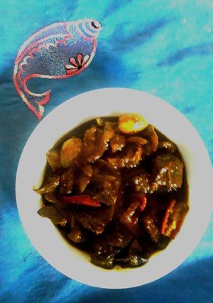 A picture of Mutton liver curry.