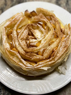 Una foto de Tarta de pudding y manzana
