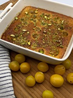 Une photo de Clafoutis aux mirabelles et pistaches