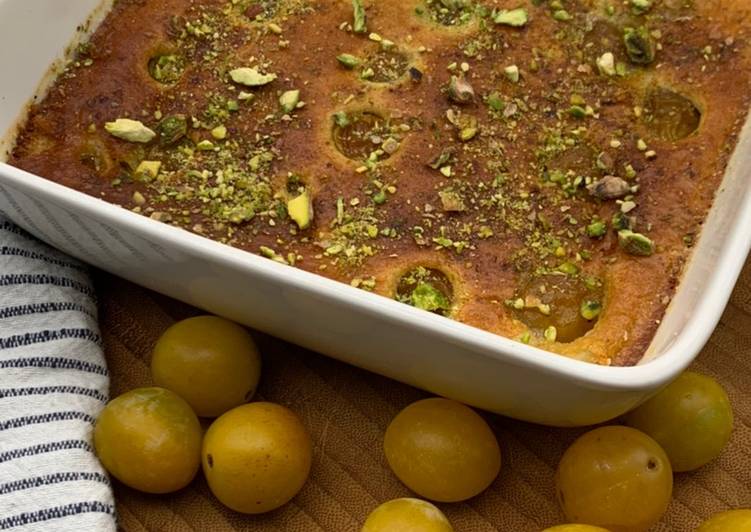 Comment Servir Clafoutis aux mirabelles et pistaches