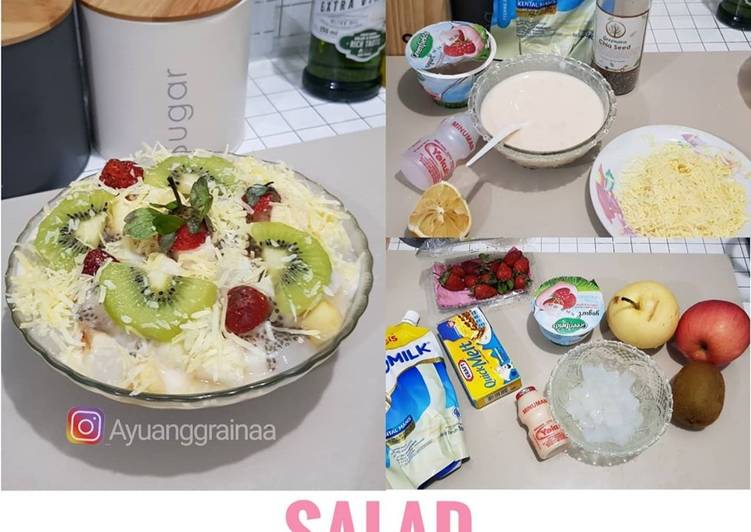 Salad buah | salad buah yakult | salad buah segar